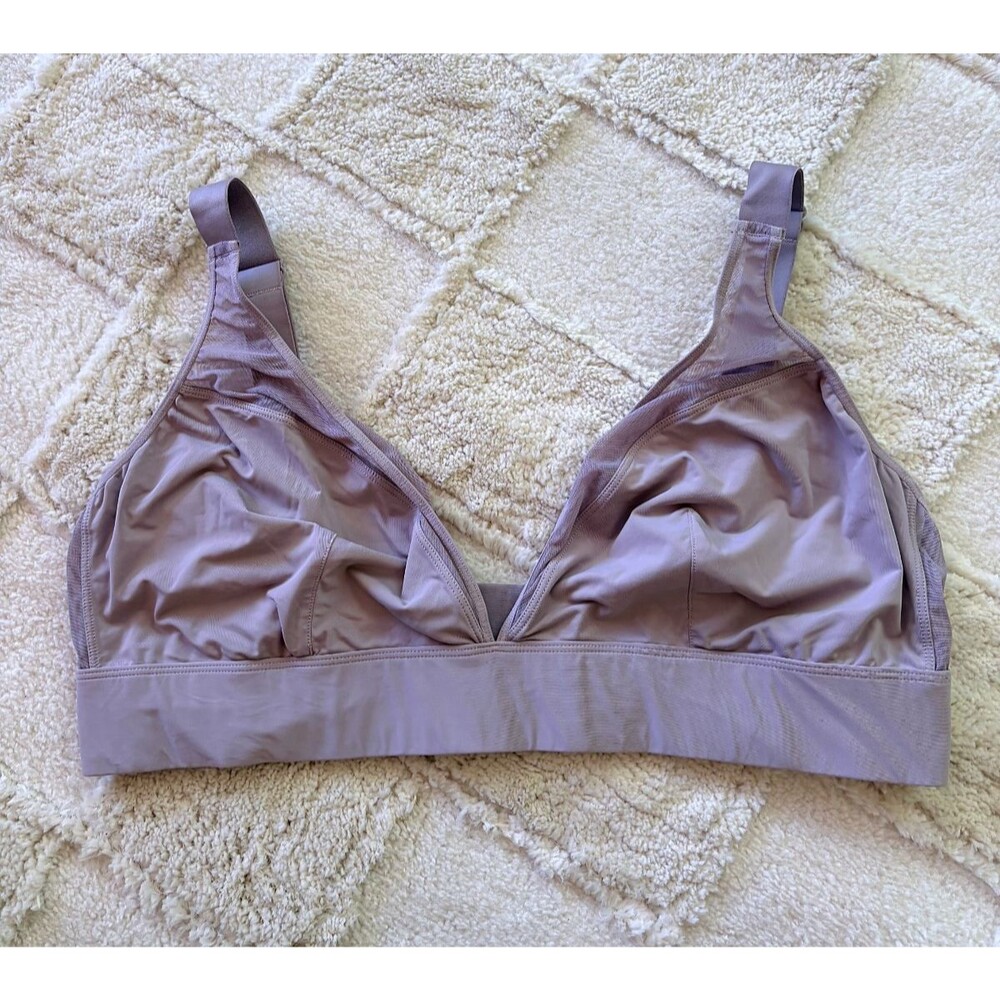 Parade Silky Mesh Triangle Bralette 3XL Light Purple Lavender Wireless EUC